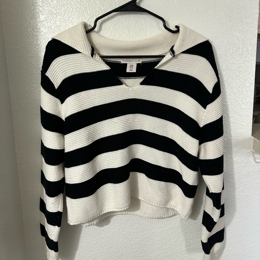 woman’s striped sweater